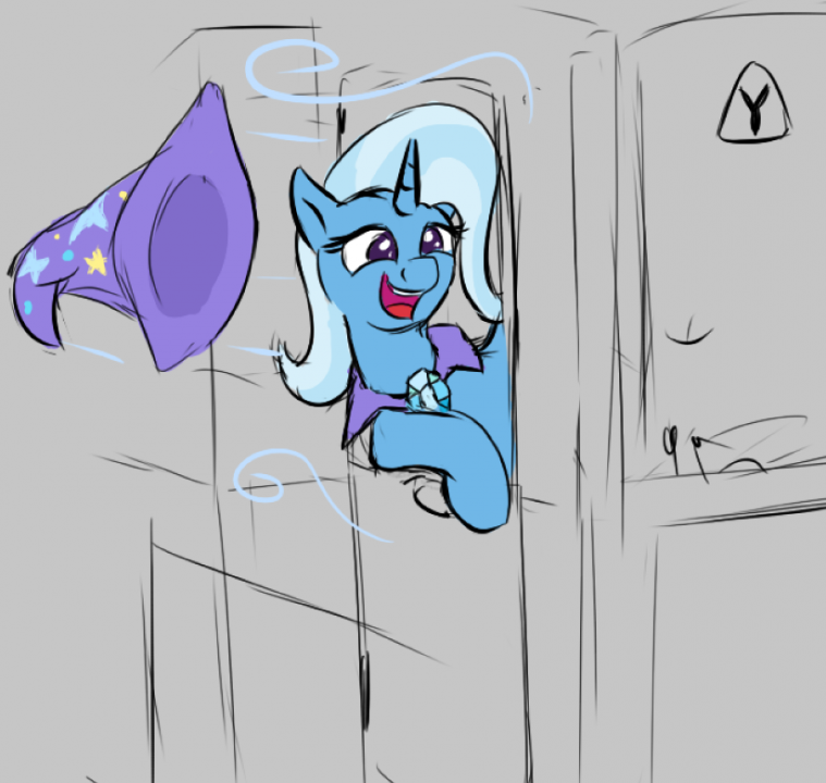 1504608834_6227743__safe_artist-colon-barhandar_importedfromponybooru_trixie_pony_unicorn_-fwslash-m-pe_clothes_female_graybackground_happy_hat_highenergy.thumb.png.c666f2a044f9dd6f2d5a515bb8b4f02b.png